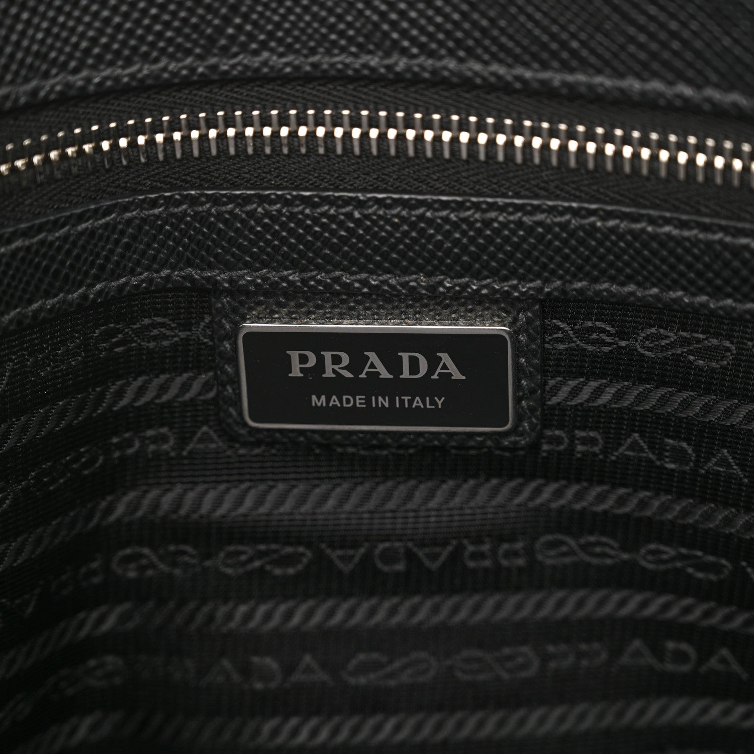 Prada Saffiano Cuir Triangle Logo Embossed Vertical Tote Black 6 of 13