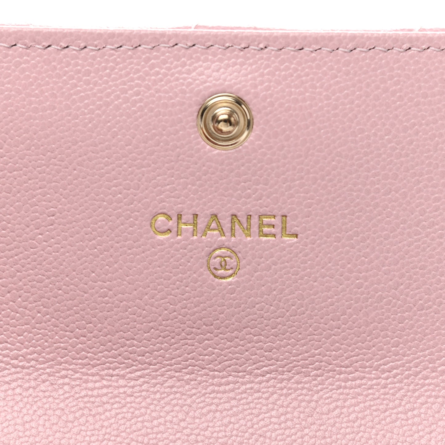 Caviar Quilted Studded CC Flap Card Holder Light Pink