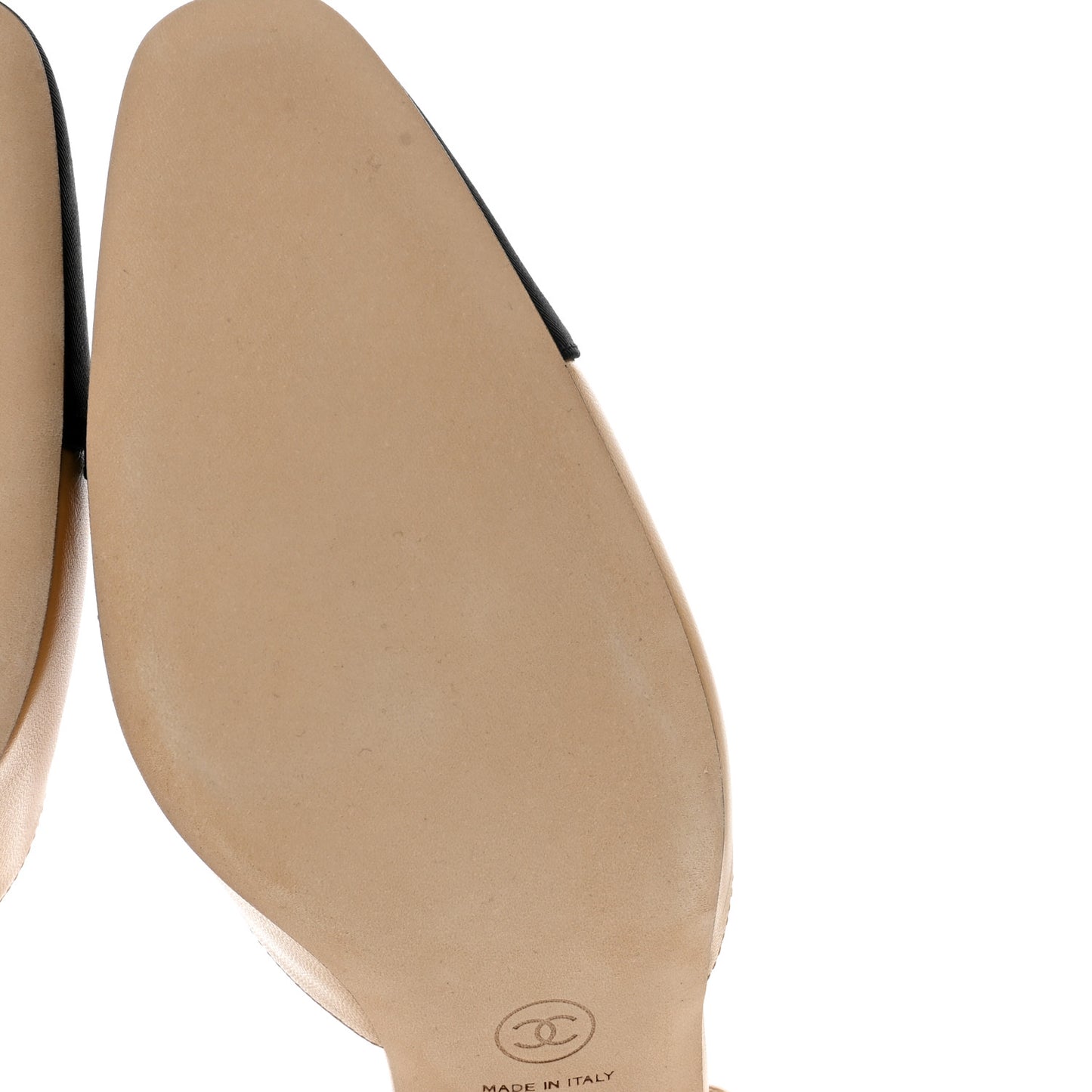 Goatskin Grosgrain Cap Toe CC Slingback Pumps 41 Beige Black