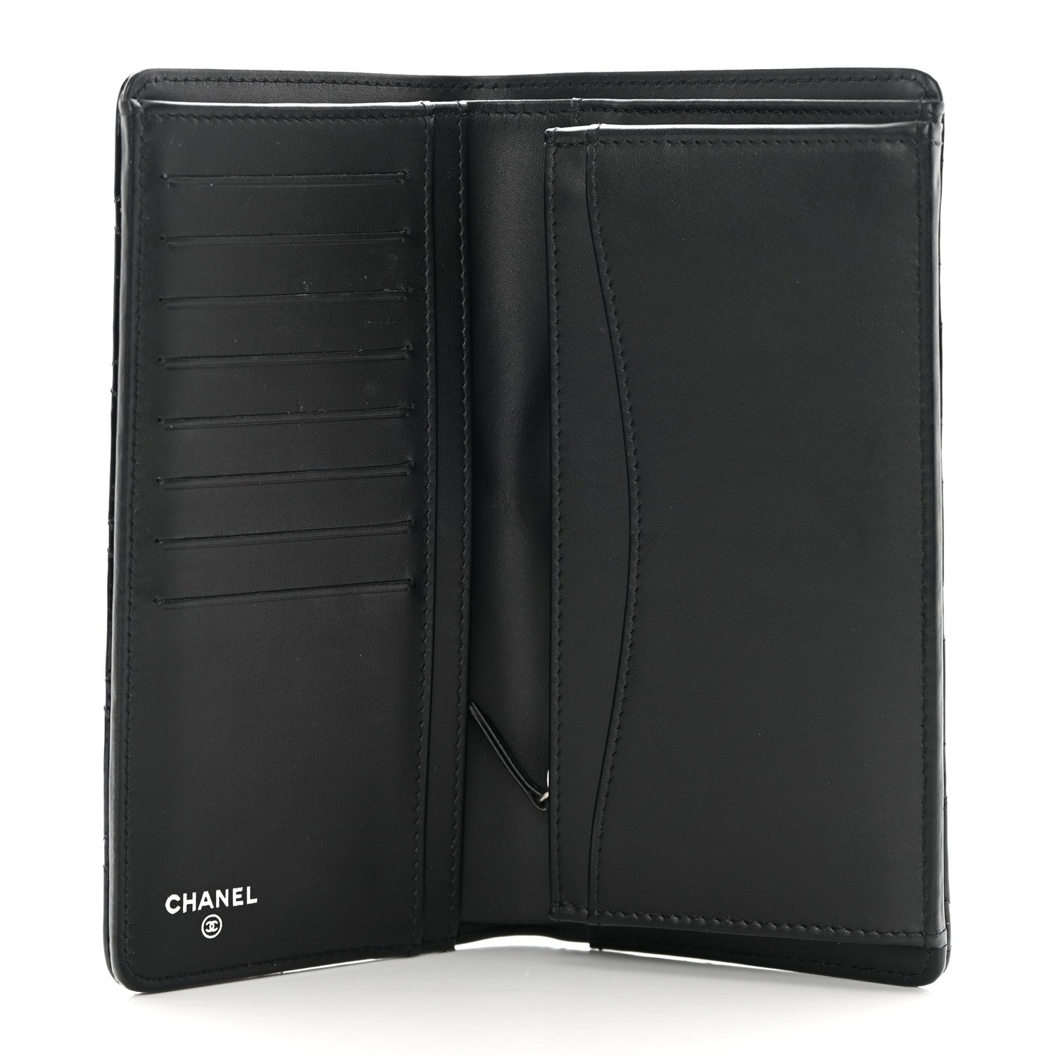Chanel Patent Calfskin Quilted Yen Wallet Black 5 of 11