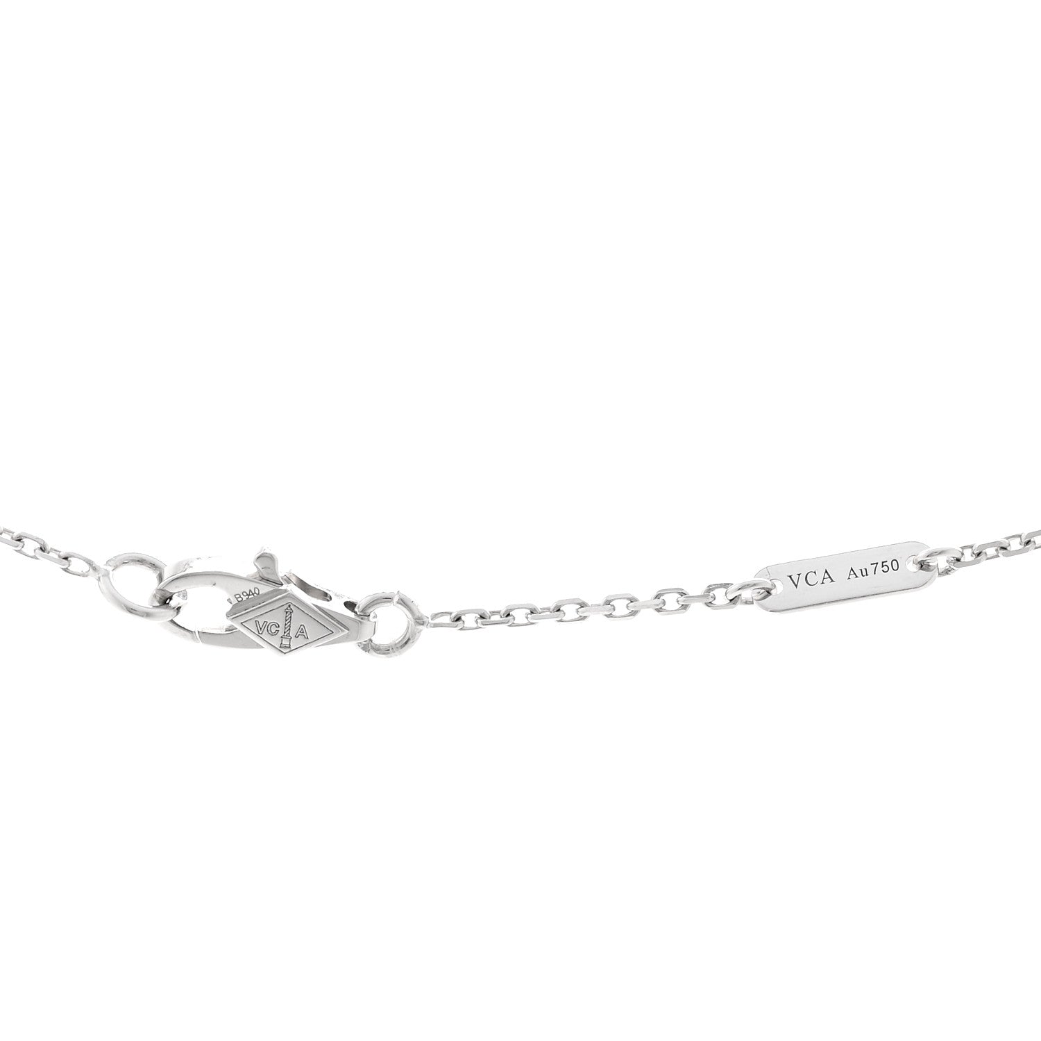 Van Cleef & Arpels 18K White Gold Diamond Sweet Alhambra Pendant Necklace 4 of 5