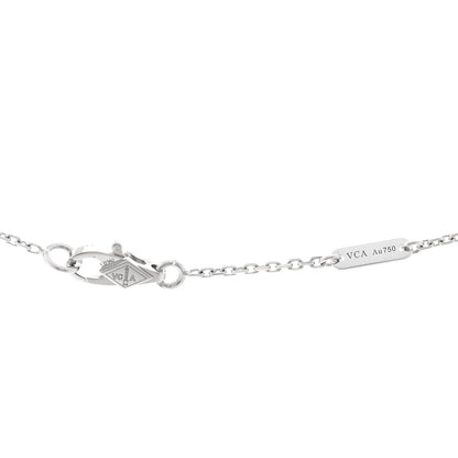 Van Cleef & Arpels 18K White Gold Diamond Sweet Alhambra Pendant Necklace 4 of 5