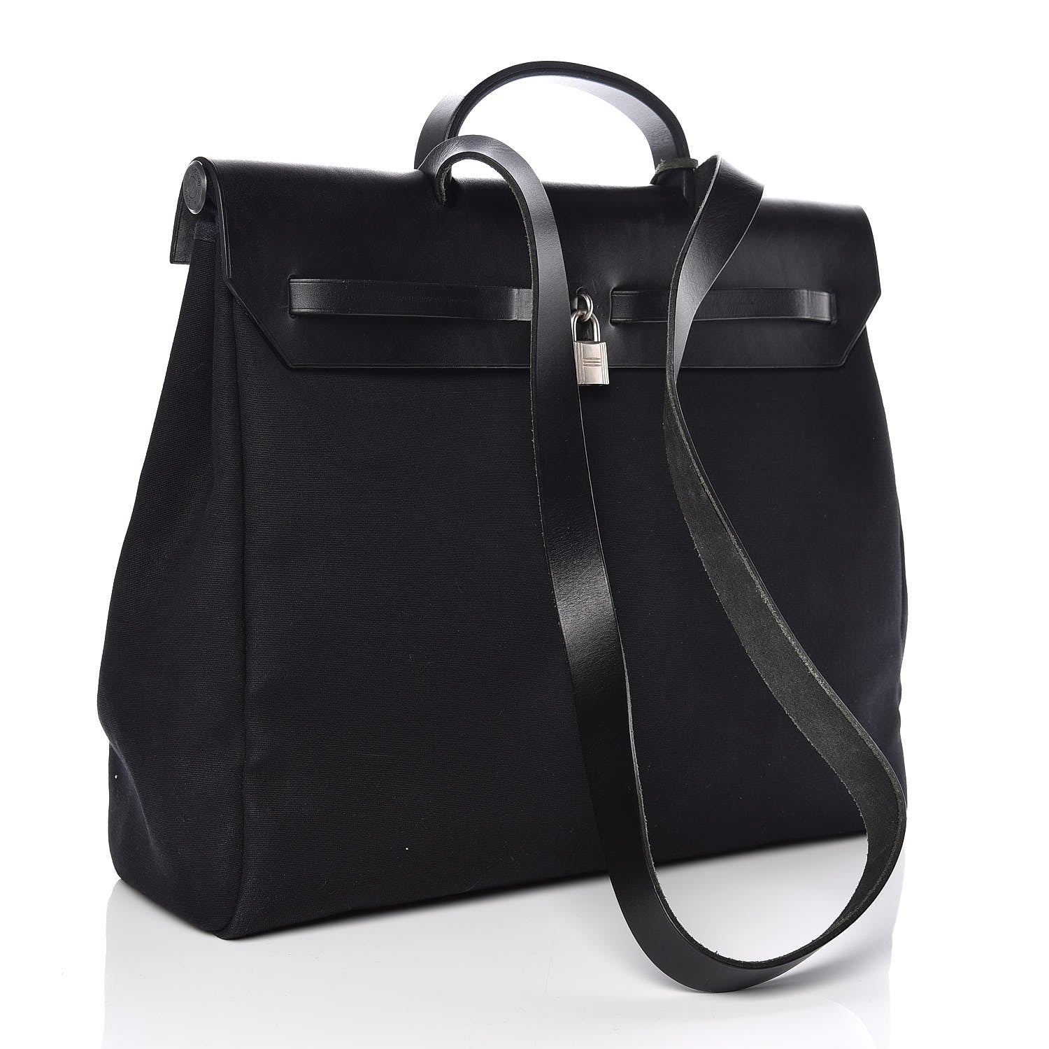 Hermes Toile Vache Calfskin Herbag 39 Black 4 of 10