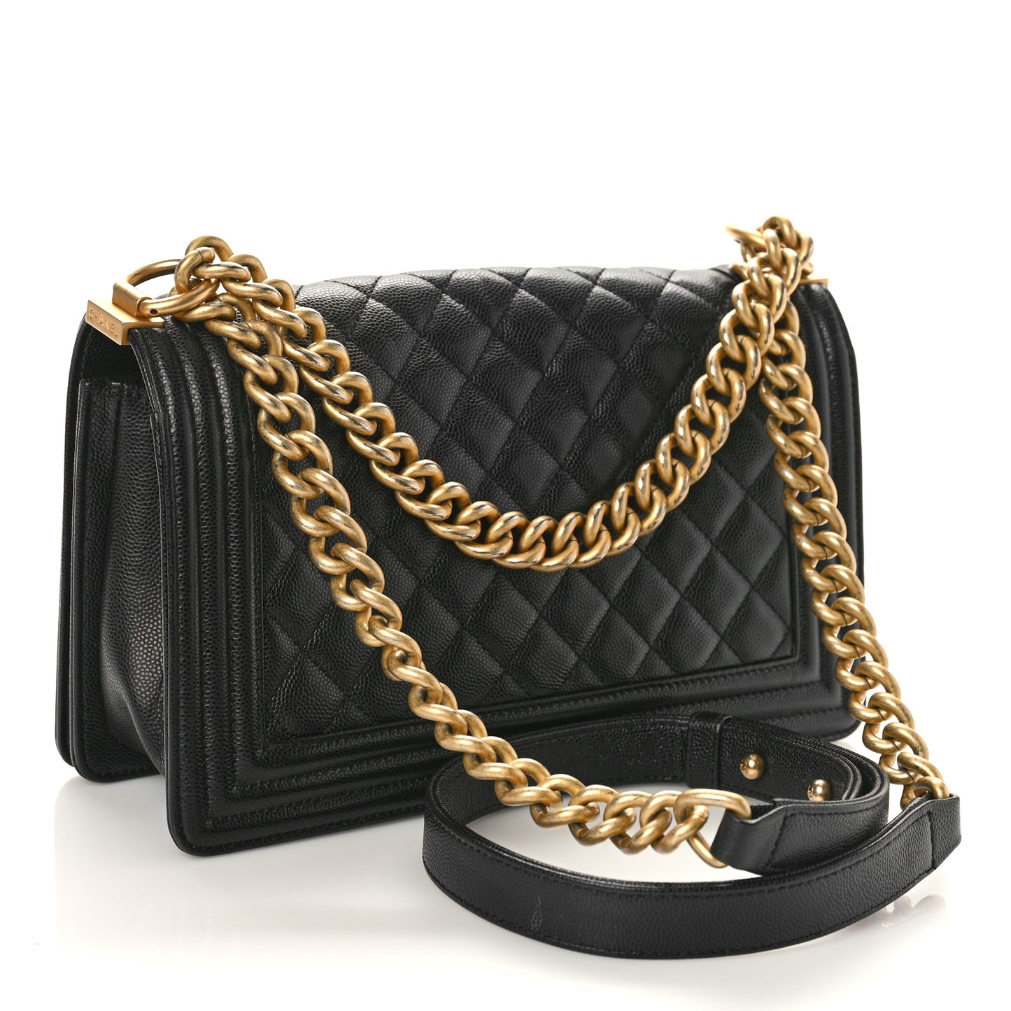 Caviar Quilted Medium Boy Flap Black