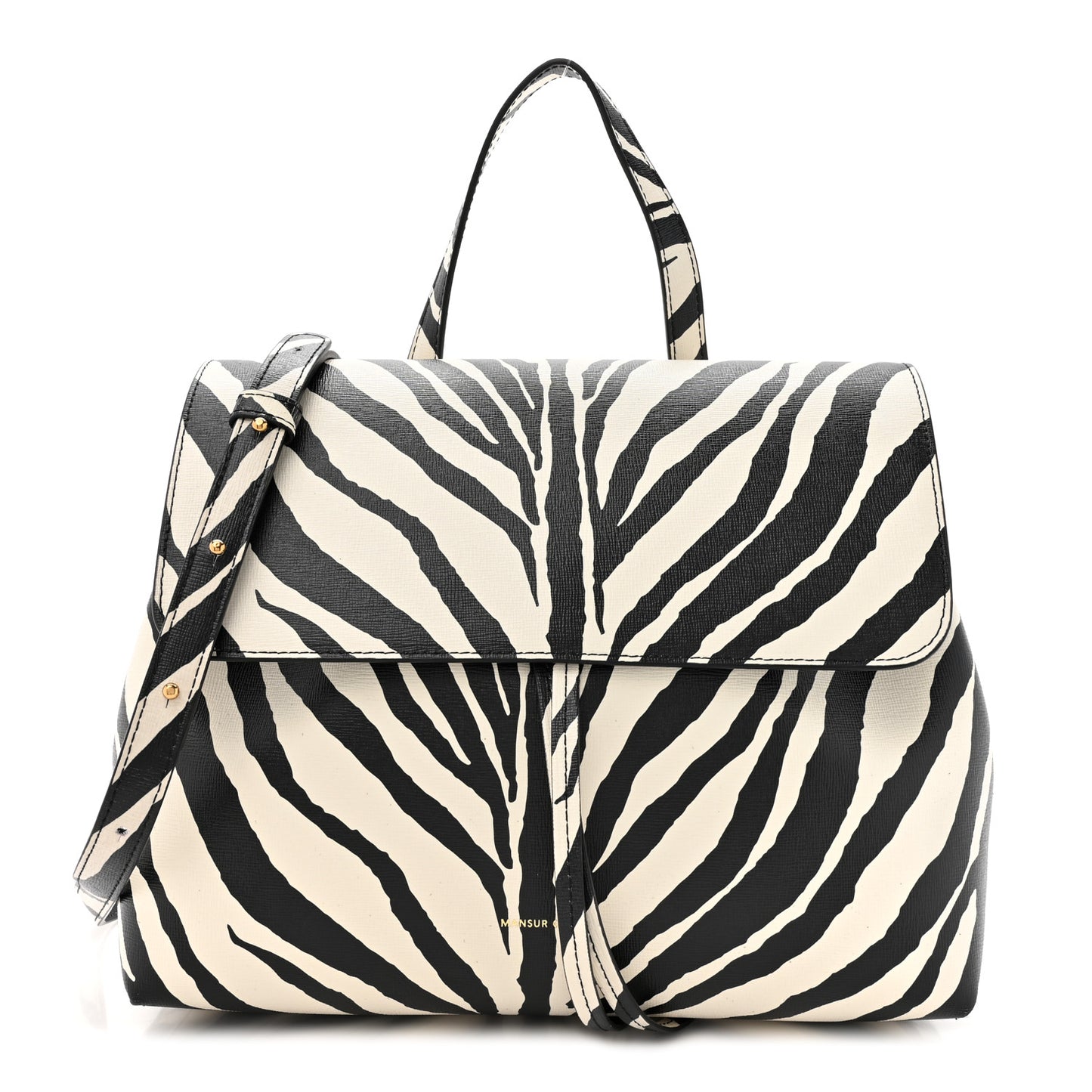 Saffiano Zebra Print Mini Lady Bag Black White
