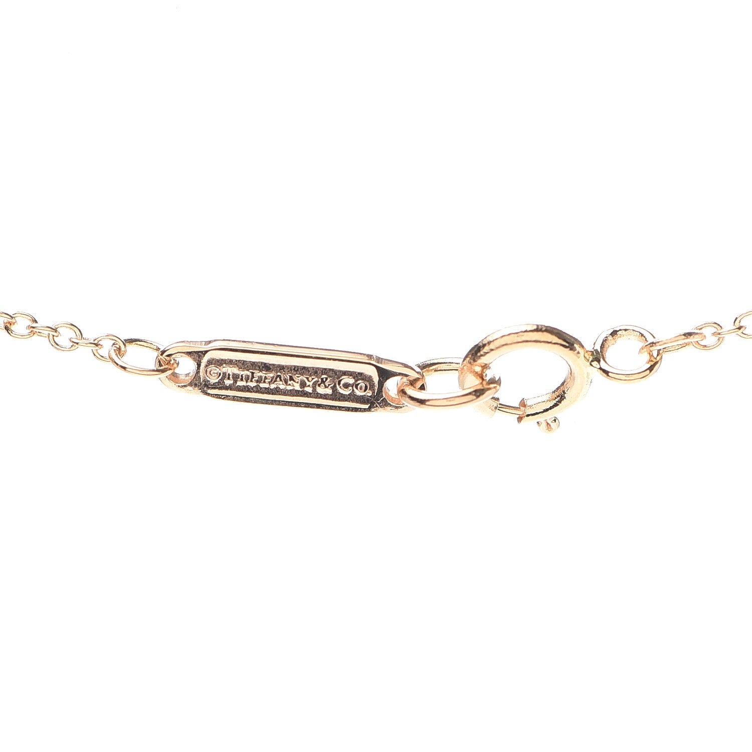 Tiffany 18K Rose Gold Diamond Mini Metro Horseshoe Pendant Necklace 4 of 6