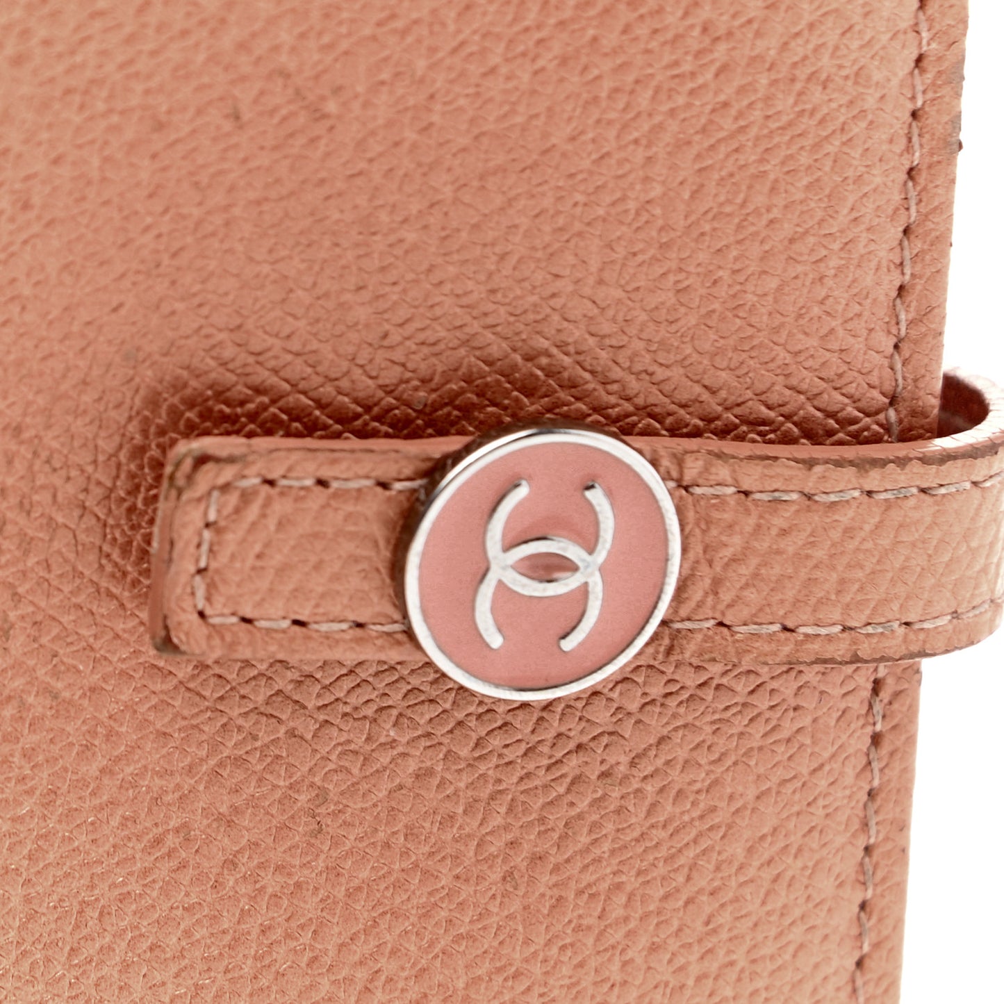 Grained Calfskin CC Button Wallet