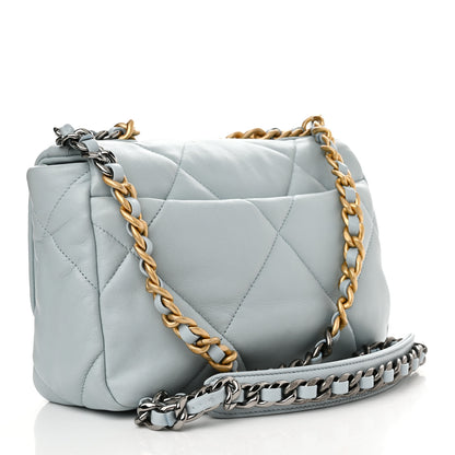 Chanel Lambskin Quilted Medium Chanel 19 Flap Light Blue 3 of 10