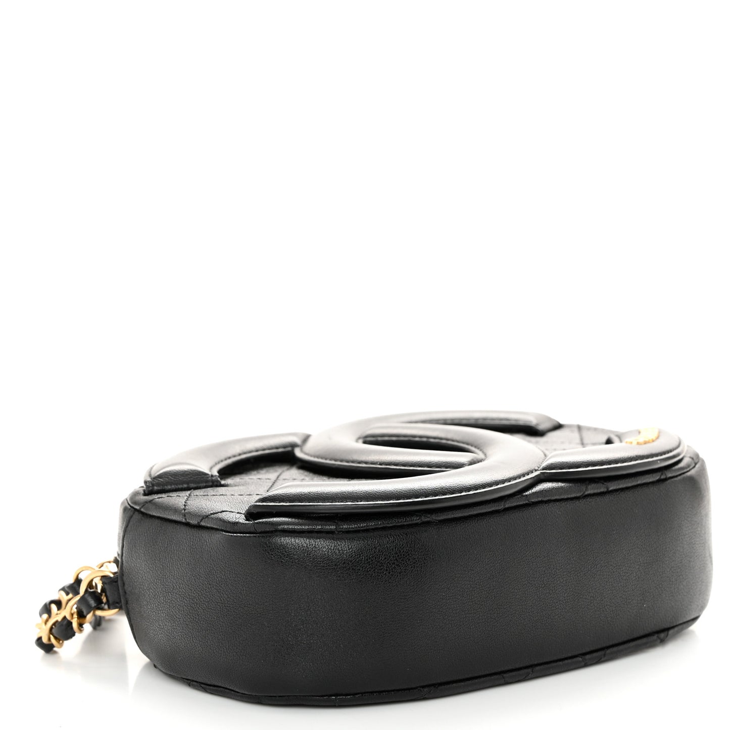 Lambskin Quilted Coco Midnight Camera Case Black