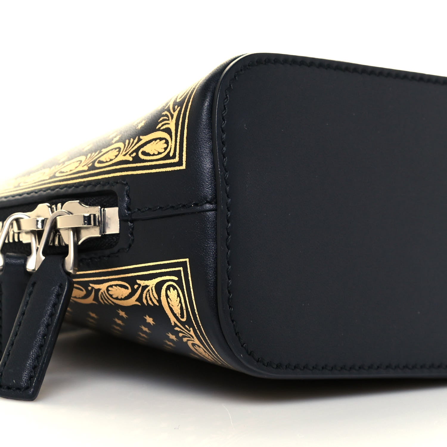Gucci X SEGA Calfskin GUCCY Stars Mini Dome Shoulder Bag Black Gold 9 of 11