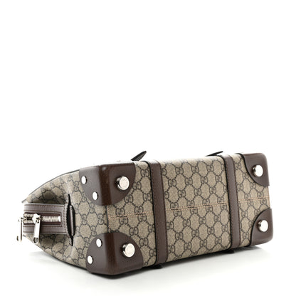 Gucci GG Supreme Monogram Textured Dollar Calfskin Small Detail Tote Beige Ebony New Acero 4 of 10