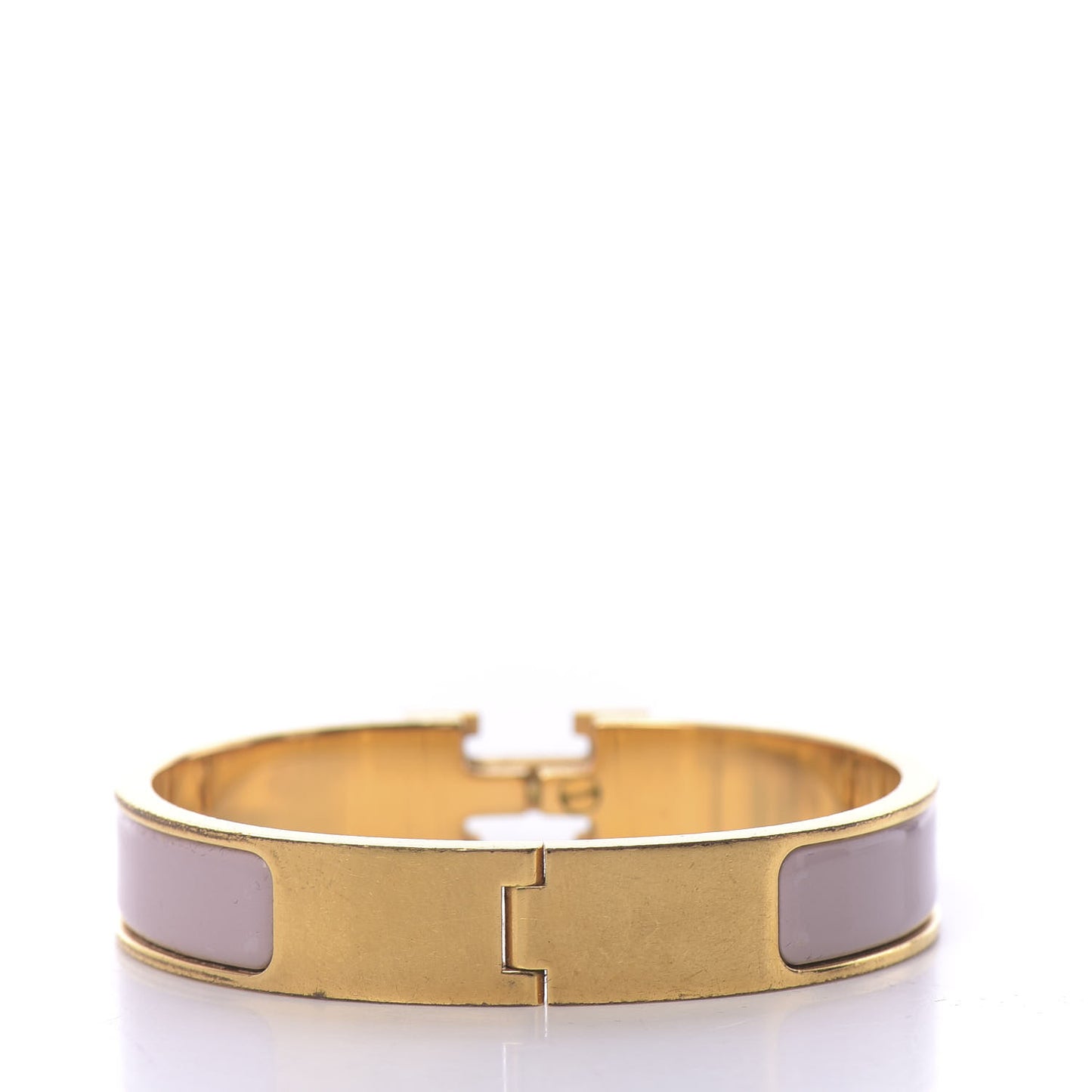 Enamel Clic Clac H Narrow Bracelet PM Rose Poudre