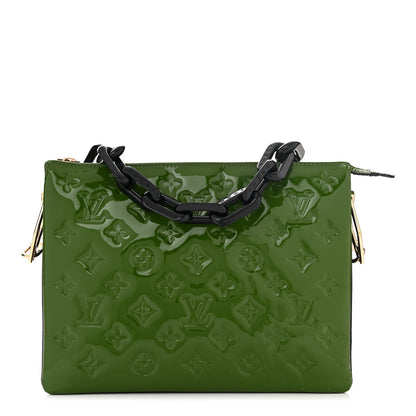 Louis Vuitton Patent Embossed Monogram Coussin PM Green Black 1 of 10