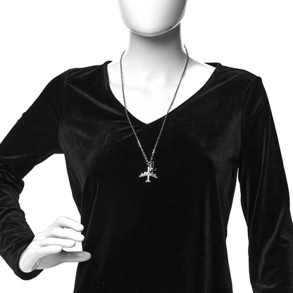 Louis Vuitton LV Plane Necklace Silver 2 of 5