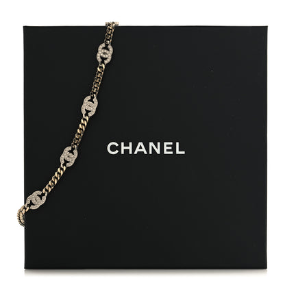 Chanel Metal Crystal Chain CC Choker Gold Silver 5 of 5