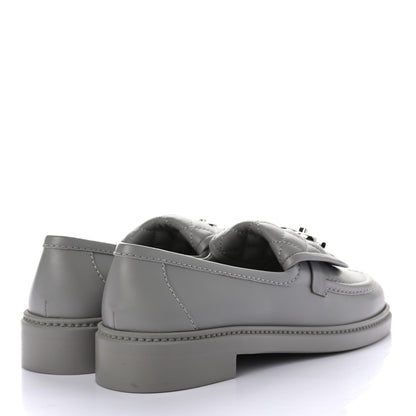 Chanel Lambskin Quilted CC Turnlock Moccasins 38.5 Grey 4 of 8