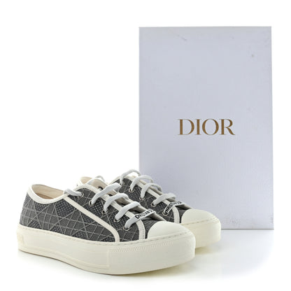 Christian Dior Laminated Canvas Cannage Embroidered Womens Walk'N'Dior Low Top Sneakers 37 Metal Grey 9 of 9