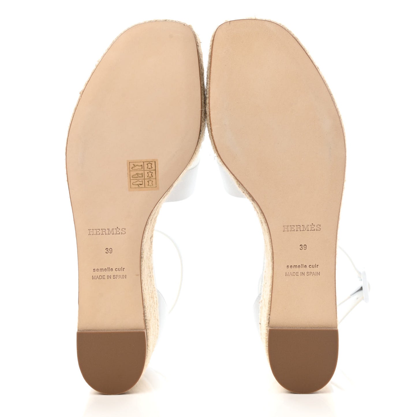 Goatskin Elda Espadrille Wedge Sandals 39 White