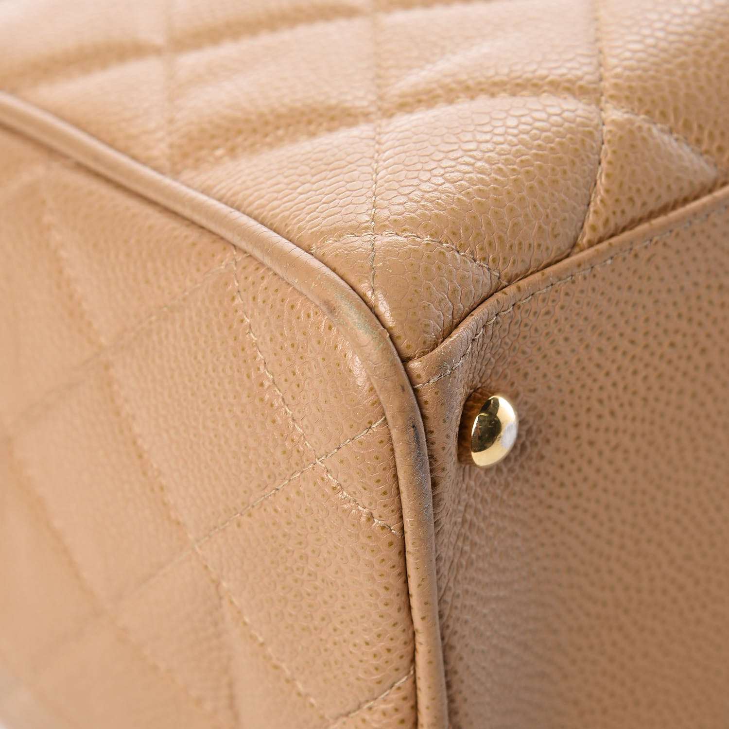 Chanel Caviar Quilted Large Bowler Bag Beige 11 of 21