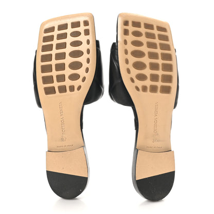 Bottega Veneta Nappa Quilted Rubber Lido Flat Sandals 37 Black 6 of 9
