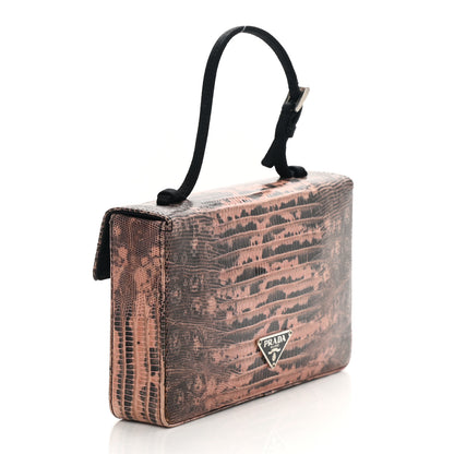 Prada Lizard Satin Strap Clutch Petalo 3 of 7