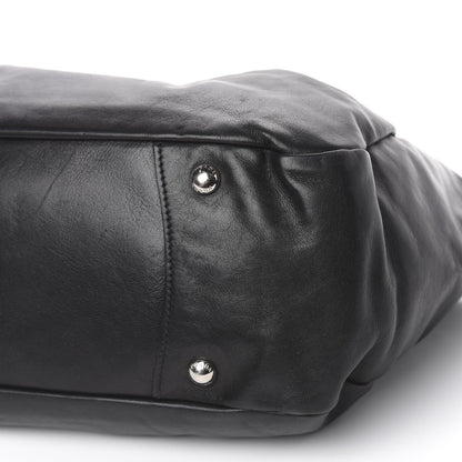 Prada Soft Calfskin Pleated Hobo Black 12 of 12