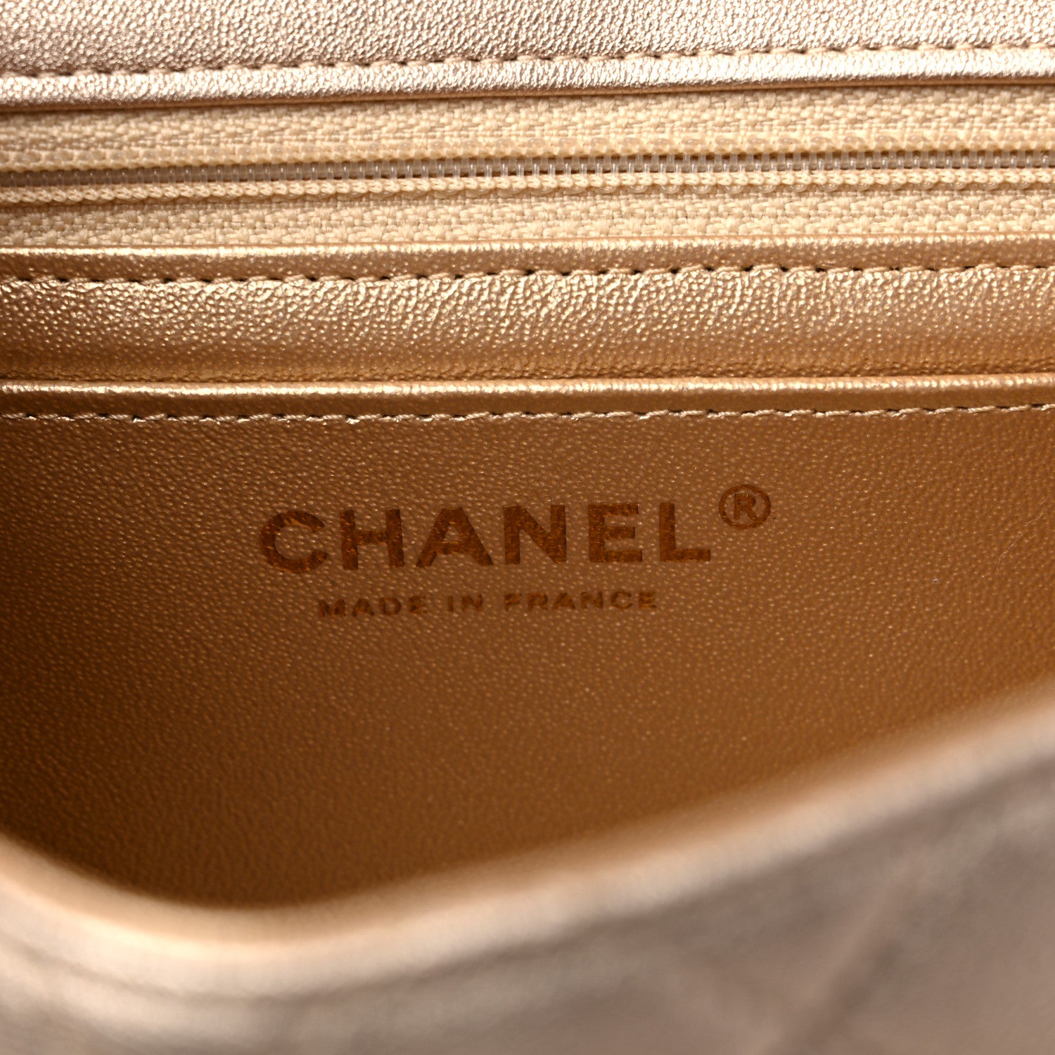 Chanel Metallic Lambskin Quilted Mini Square Flap Gold 6 of 9