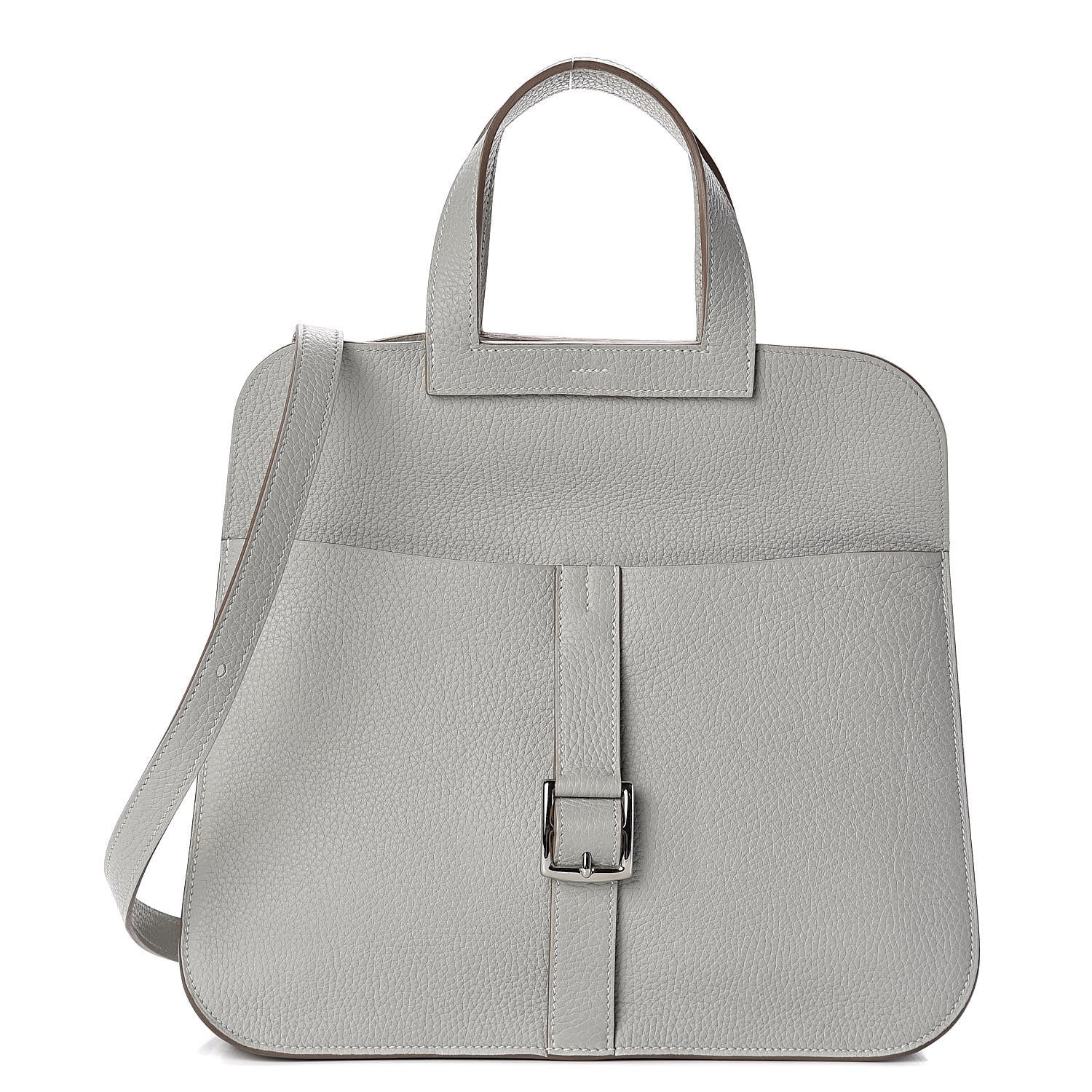 Hermes Taurillon Clemence Halzan 31 Gris Perle 1 of 17