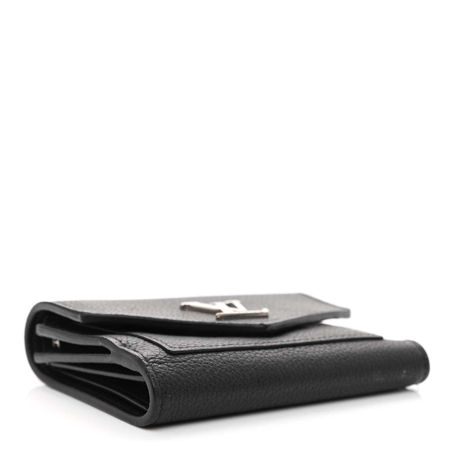 Louis Vuitton Soft Calfskin My Lockme Compact Wallet Black 4 of 10