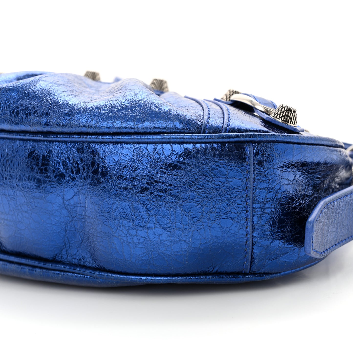 Metallic Arena Agneau Le Cagole Shoulder Bag XS Blue