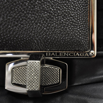 Balenciaga Leather Suede Stingray Cherche Midi Chain Link Bag Black 9 of 13