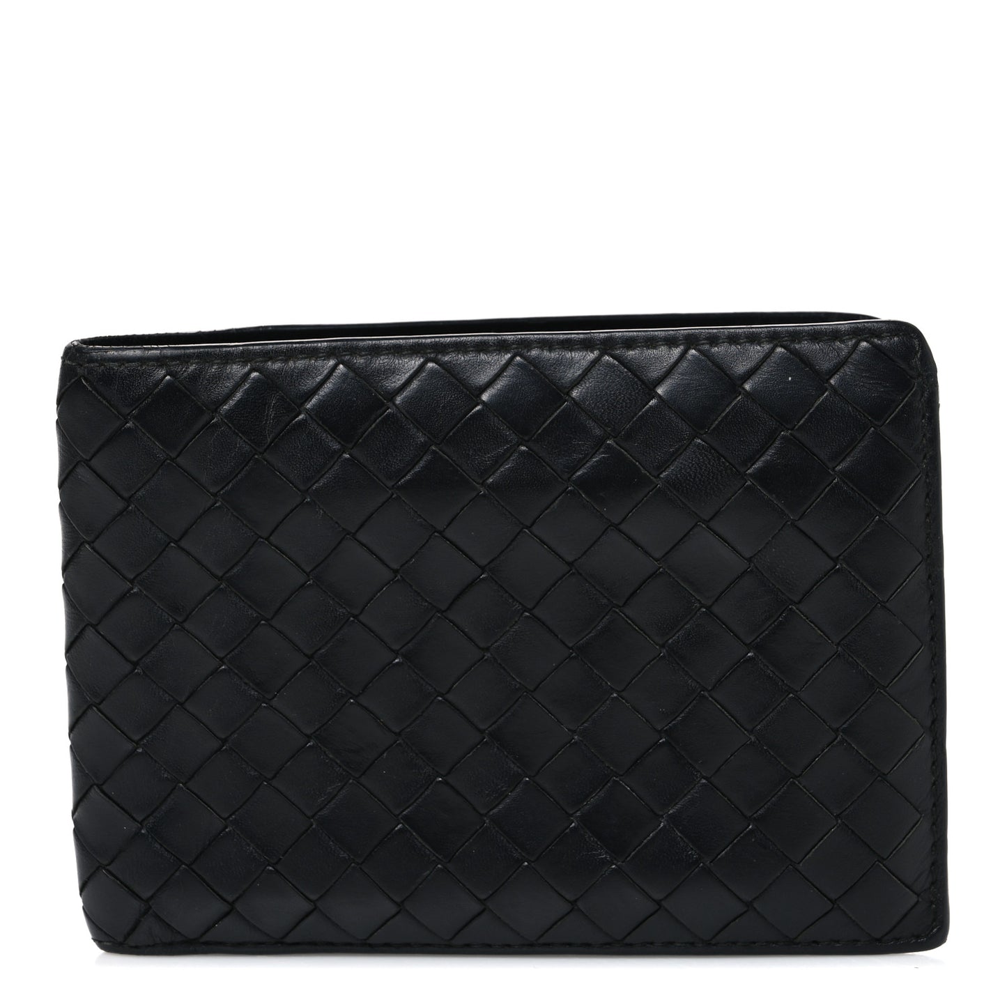 Nappa Intrecciato Bi-Fold Wallet Black