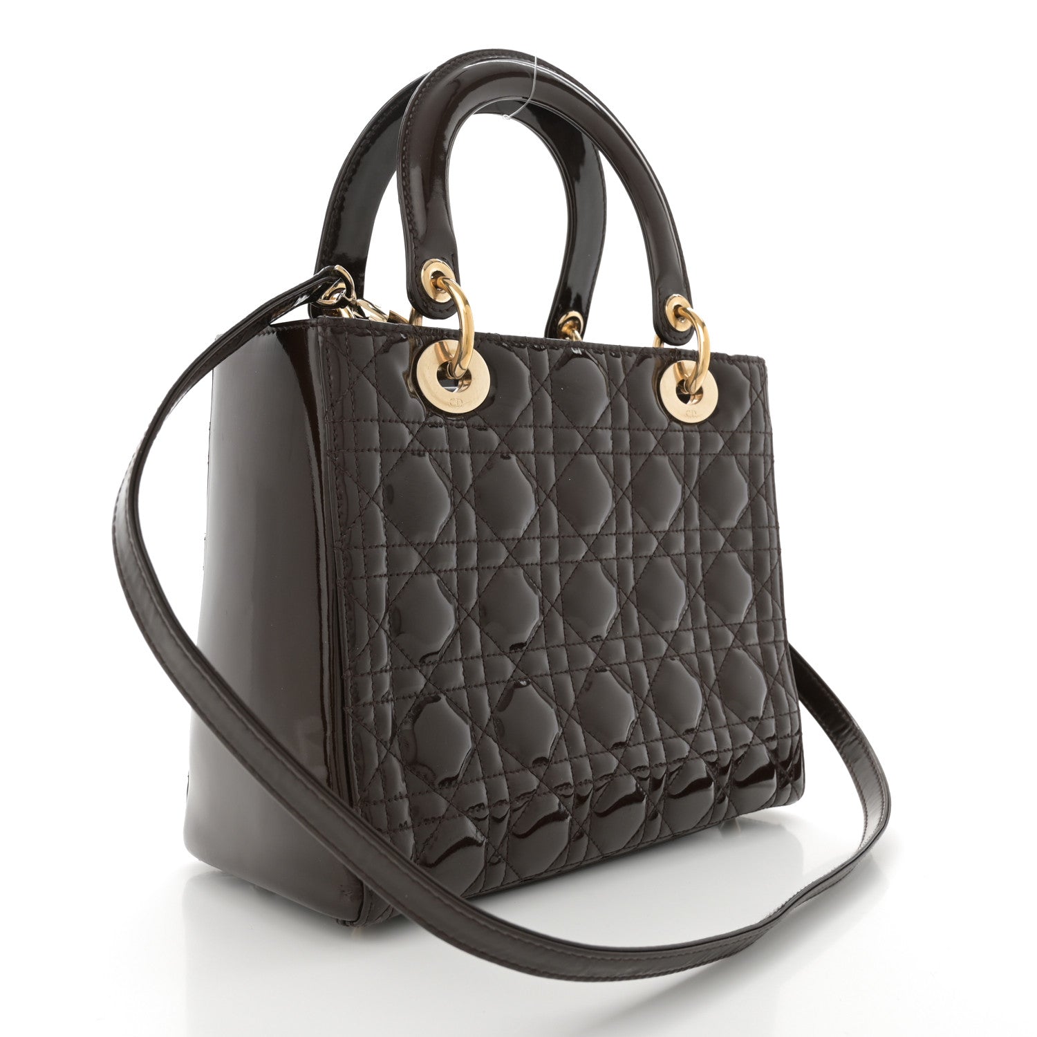 Christian Dior Patent Cannage Medium Lady Dior Dark Brown 3 of 11