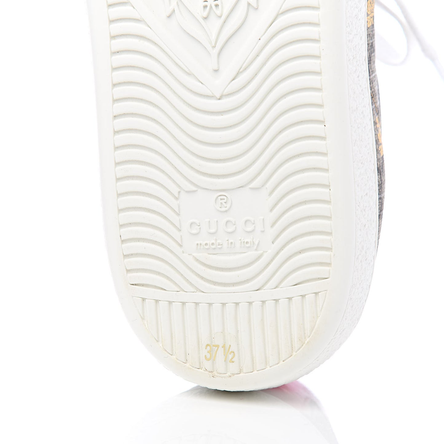 GG Supreme Monogram Bees Ayers Web Womens Ace Sneakers 37.5 Beige Oro Green Red