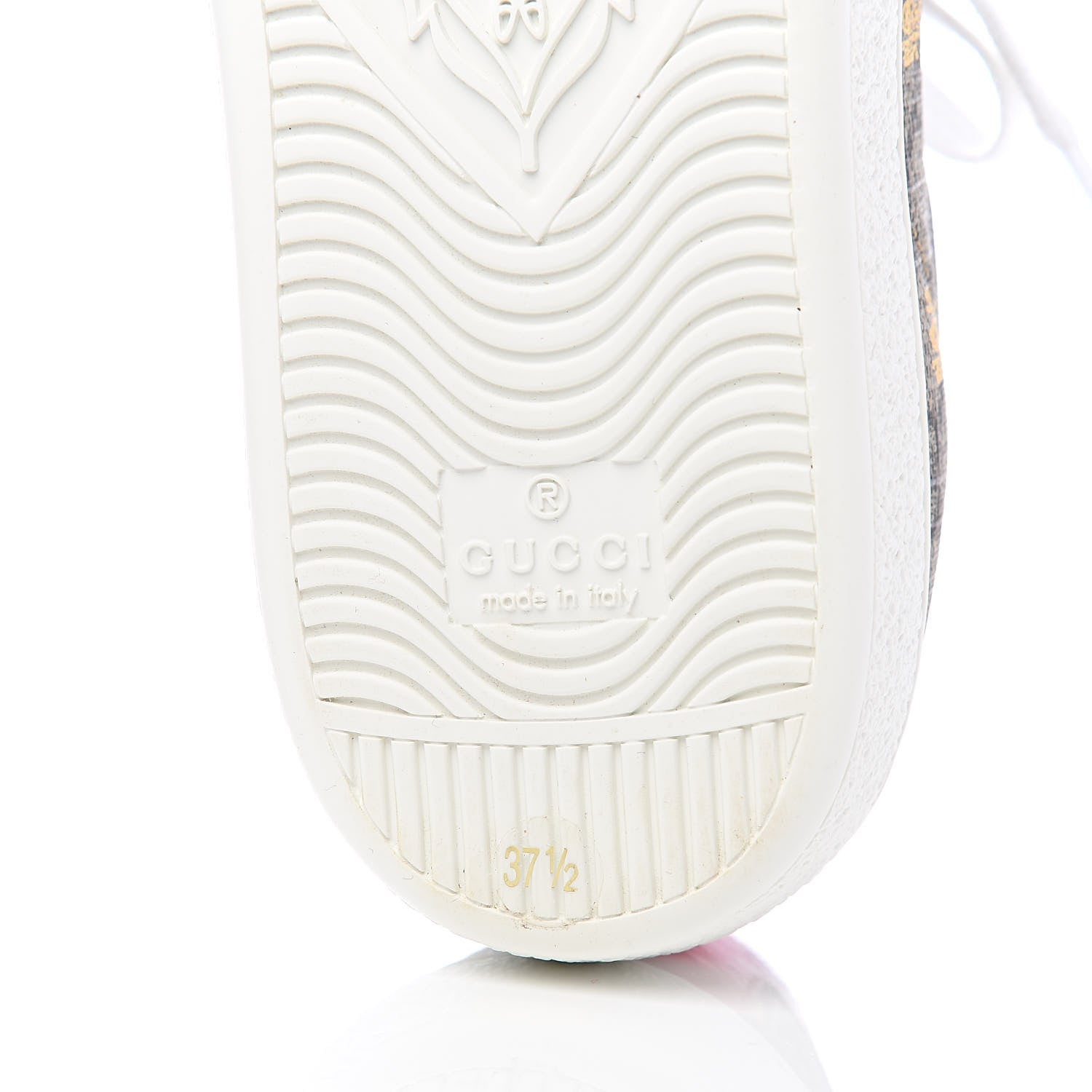 Gucci GG Supreme Monogram Bees Ayers Web Womens Ace Sneakers 37.5 Beige Oro Green Red 7 of 10
