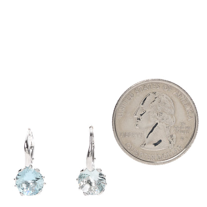 Christian Dior 18K White Gold Diamond Aquamarine Oui Drop Earrings 2 of 6