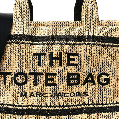 Marc Jacobs Straw Jacquard Medium The Traveler Tote Bag Natural 7 of 9
