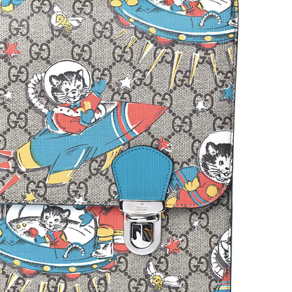 Gucci GG Supreme Monogram Space Cats Childrens Backpack Blue 8 of 13