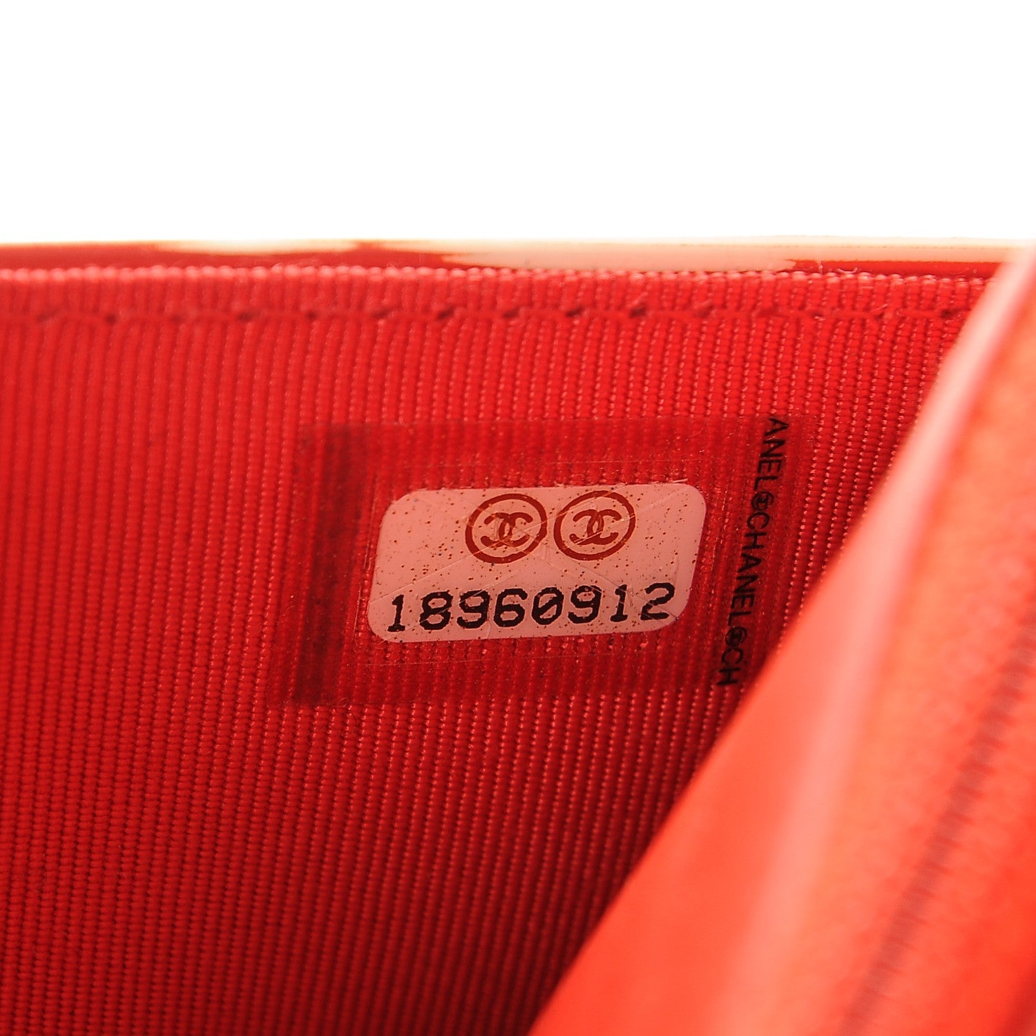 Chanel Patent Striped Wallet On Chain WOC Red 9 of 9