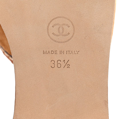 Chanel Suede Calfskin Cork CC Wedge Sandal 36.5 Brown 8 of 8
