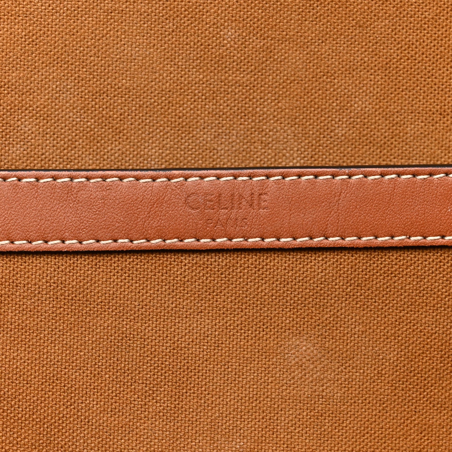 Triomphe Canvas Calfskin Medium Cabas Bag Tan