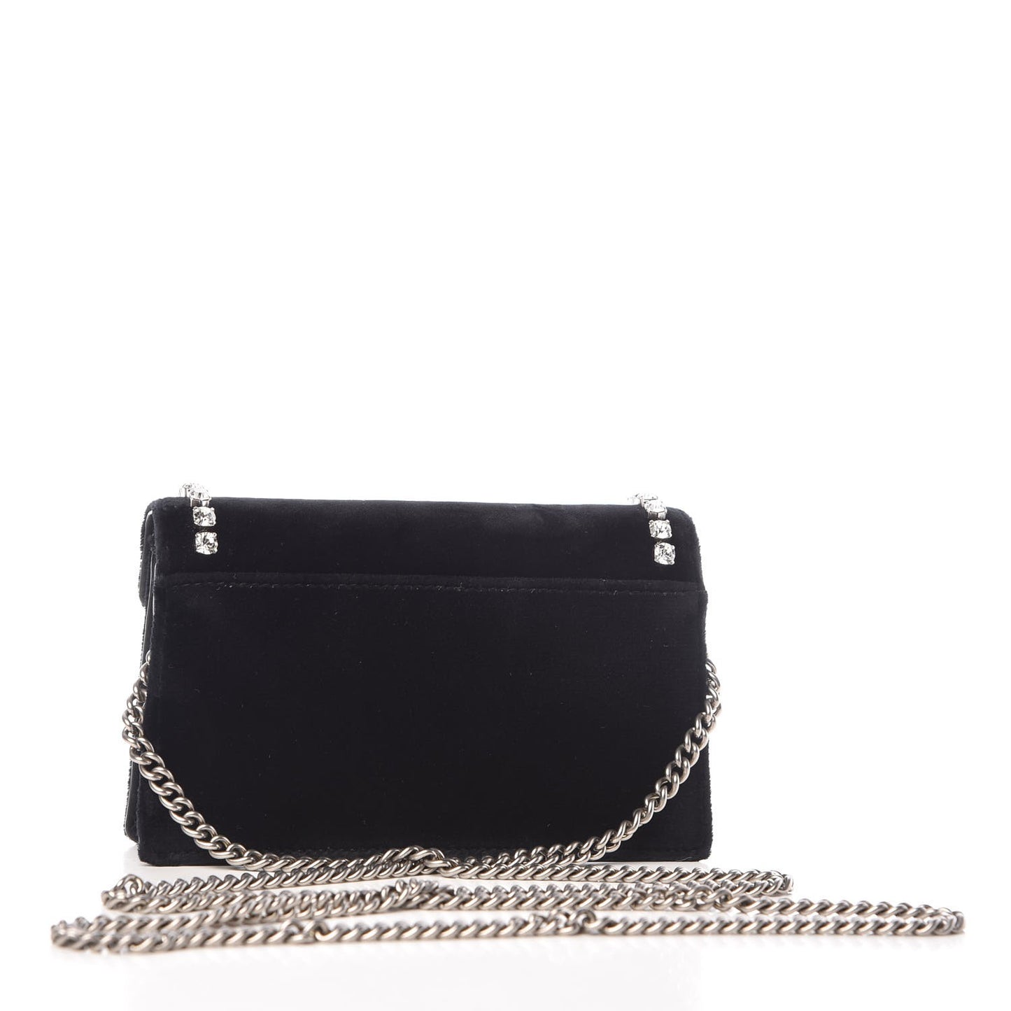 Velvet Crystal Super Mini Dionysus Shoulder Bag Black