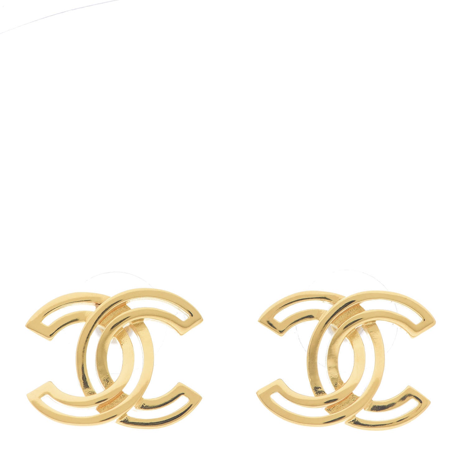 Chanel Metal Obazine CC Earrings Gold 1 of 3