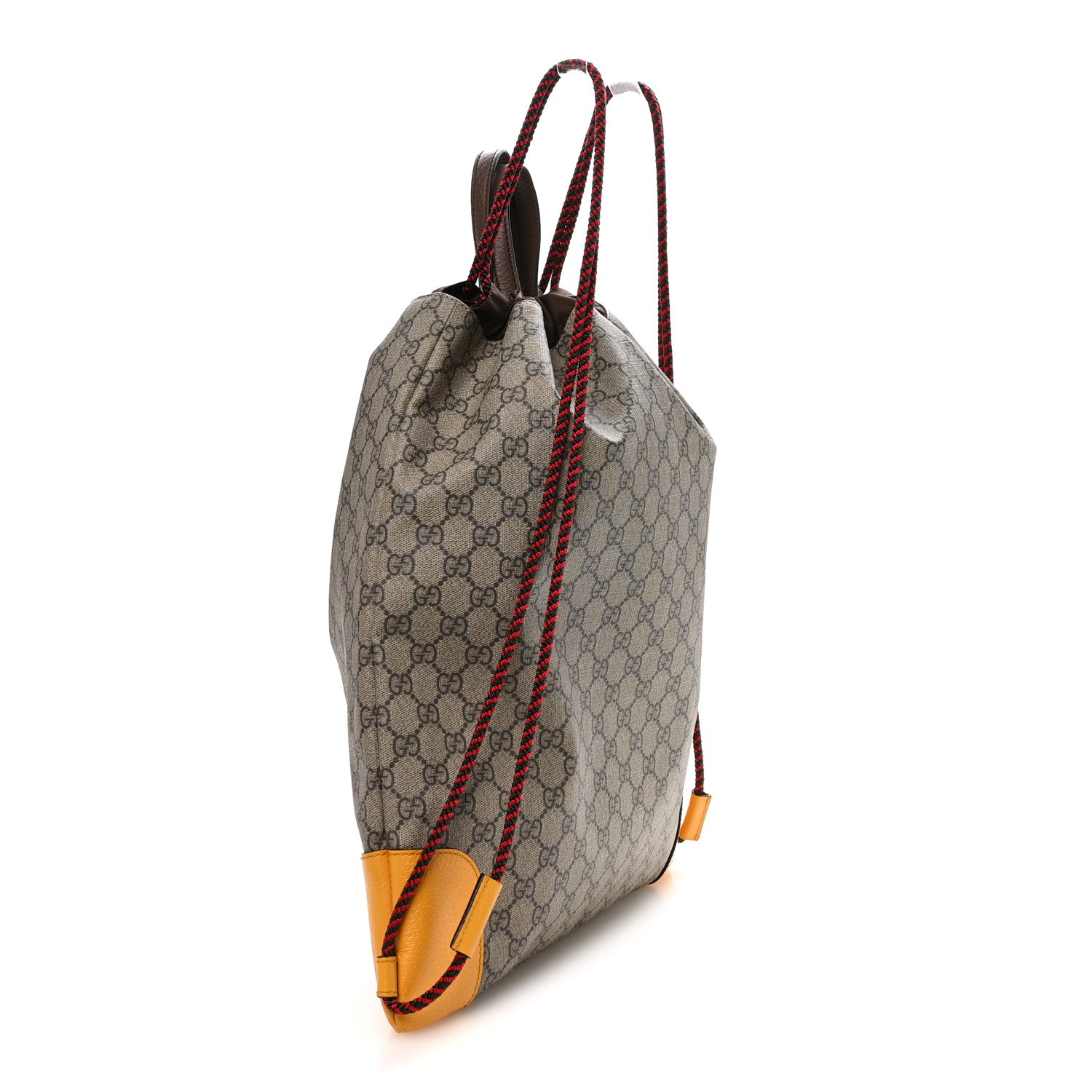 Gucci GG Supreme Monogram Neo Vintage Drawstring Backpack Beige New Acero Crop 2 of 9