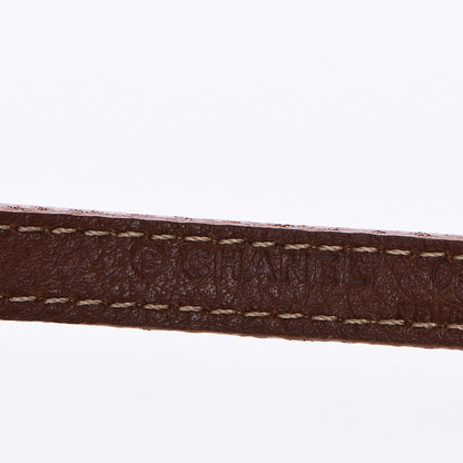 Chanel Calfskin Crystal Camellia Double Wrap Bracelet Brown 5 of 8