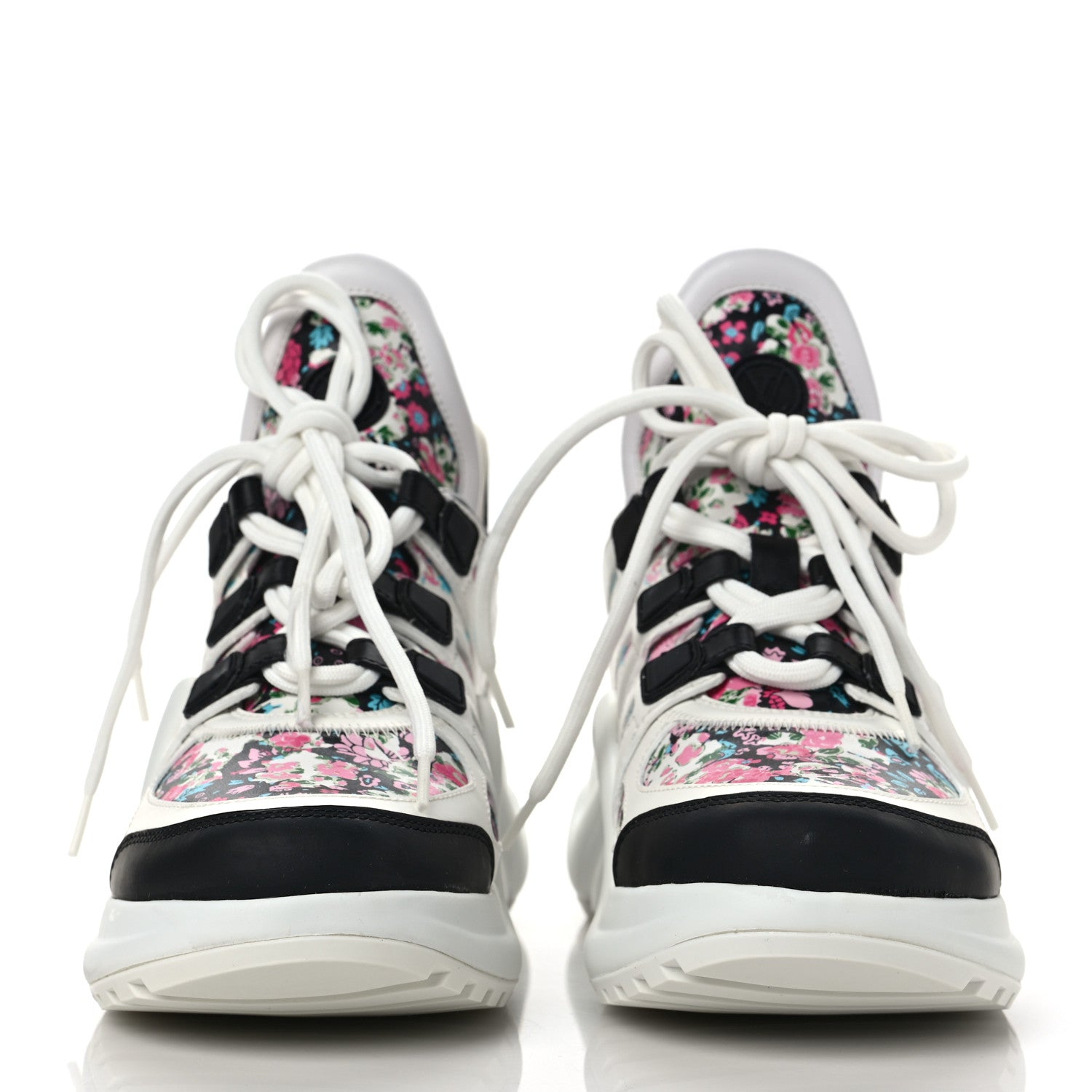 Louis Vuitton Flower Printed Calfskin Monogram LV Archlight Sneakers 36 Black Rose 2 of 8