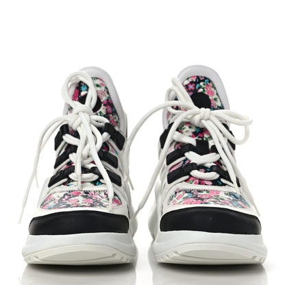 Louis Vuitton Flower Printed Calfskin Monogram LV Archlight Sneakers 36 Black Rose 2 of 8