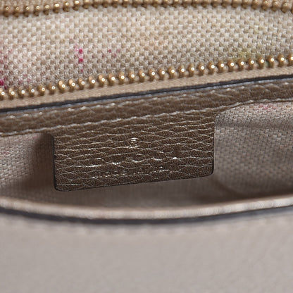 Gucci Metallic Pebbled Calfskin Medium Soho Flap Crossbody Golden Beige 6 of 13