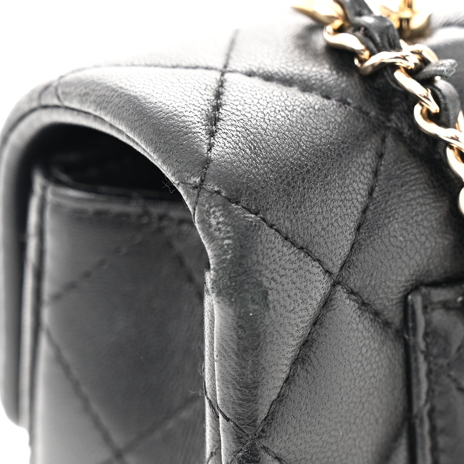 Chanel Lambskin Quilted Mini Top Handle Rectangular Flap Black 13 of 14