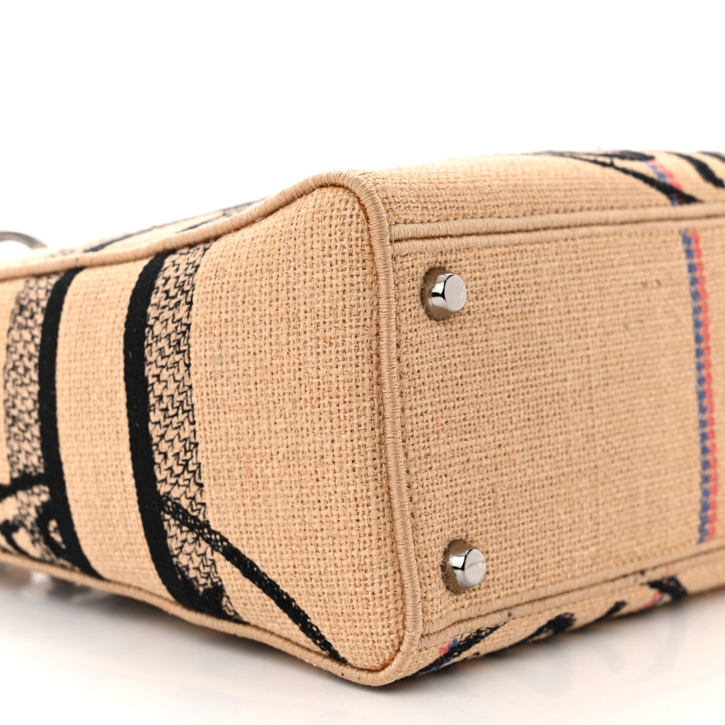 Canvas Jute Embroidered Medium Lady D-Lite Beige Multicolor